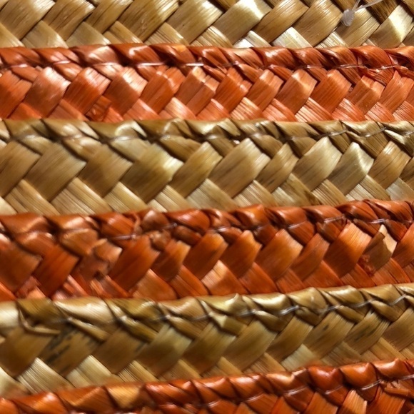 guc - Straw bag in orange & cream chrome handles - Picture 3 of 8